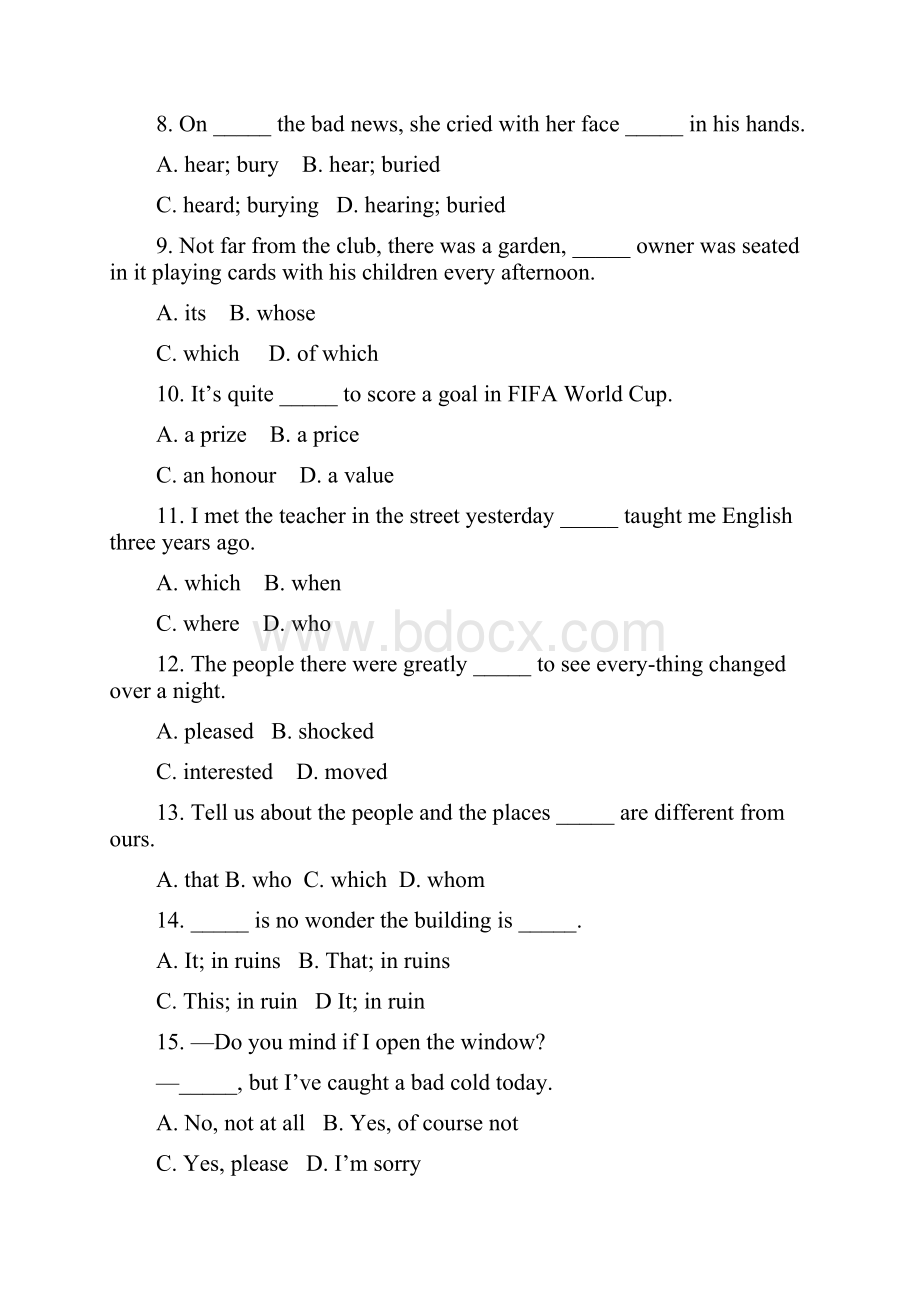 人教版高中英语必修一Unit4Earthquakes单元测试.docx_第2页