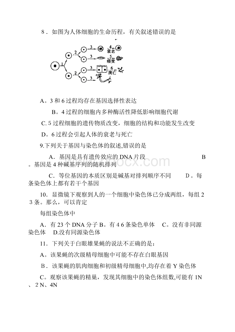 山东省济宁市微山二中最新高二下学期期中考试生物试题.docx_第3页