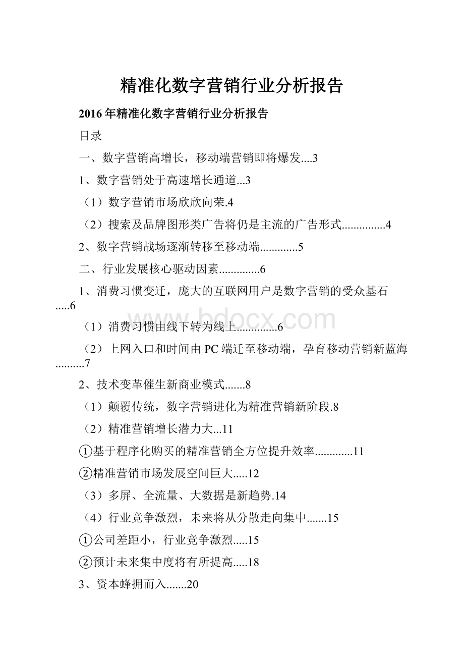 精准化数字营销行业分析报告.docx