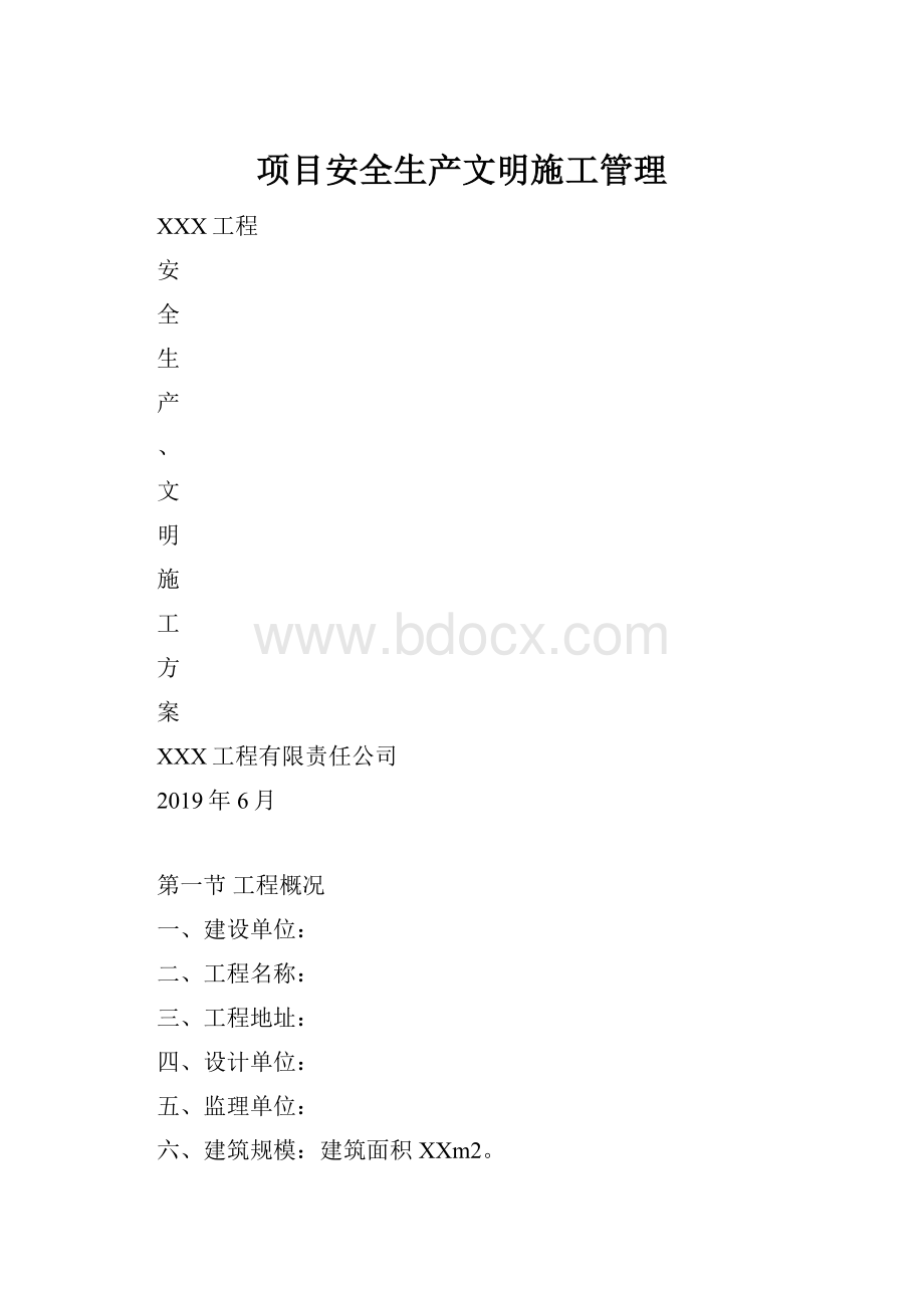 项目安全生产文明施工管理.docx