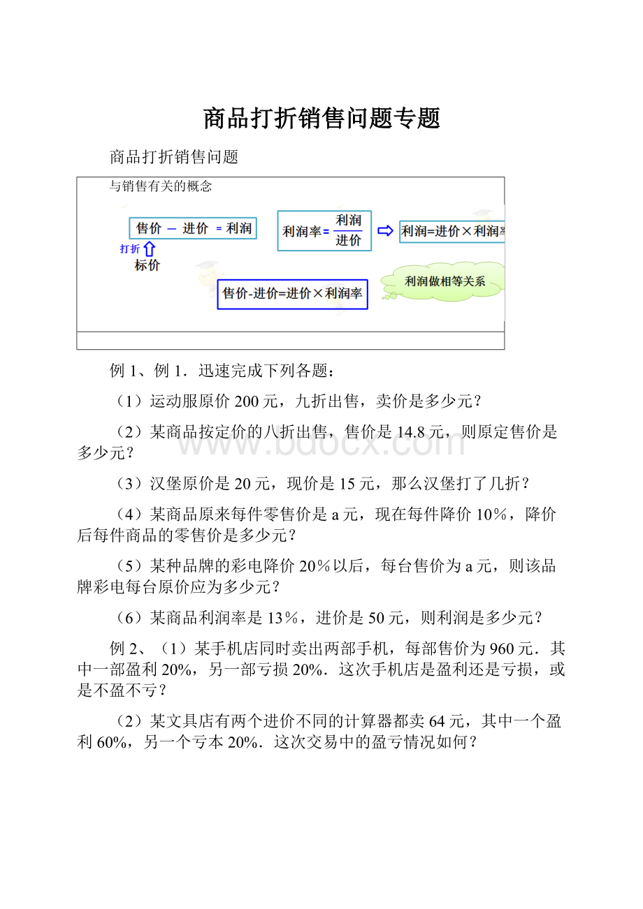 商品打折销售问题专题.docx