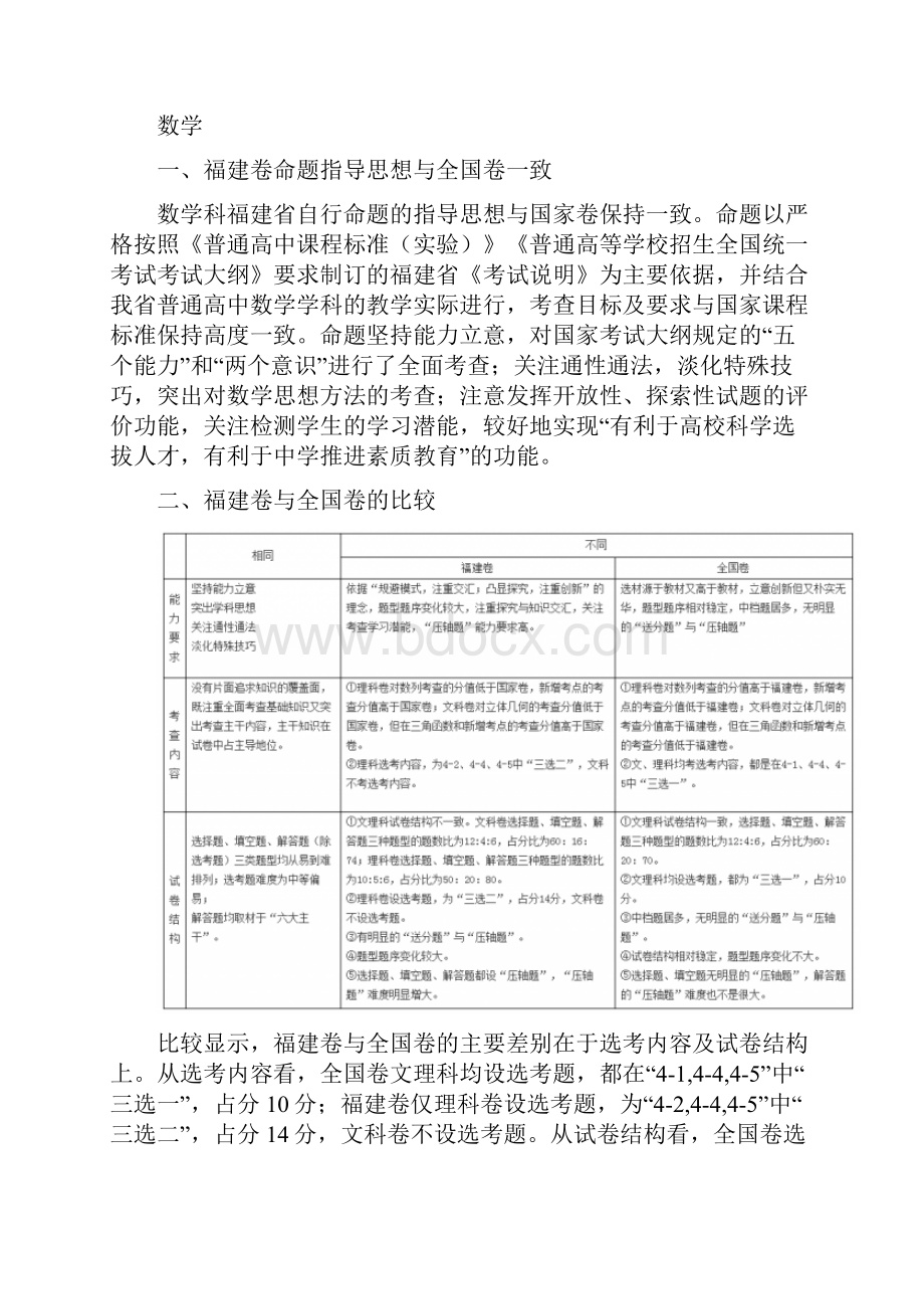 高考全国卷与福建卷主要区别.docx_第3页