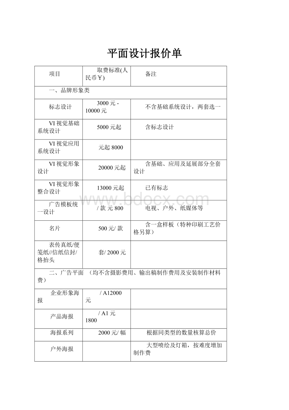 平面设计报价单.docx_第1页