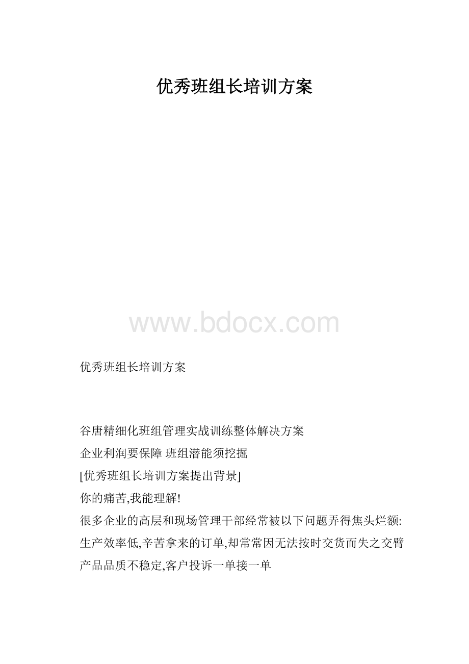 优秀班组长培训方案.docx