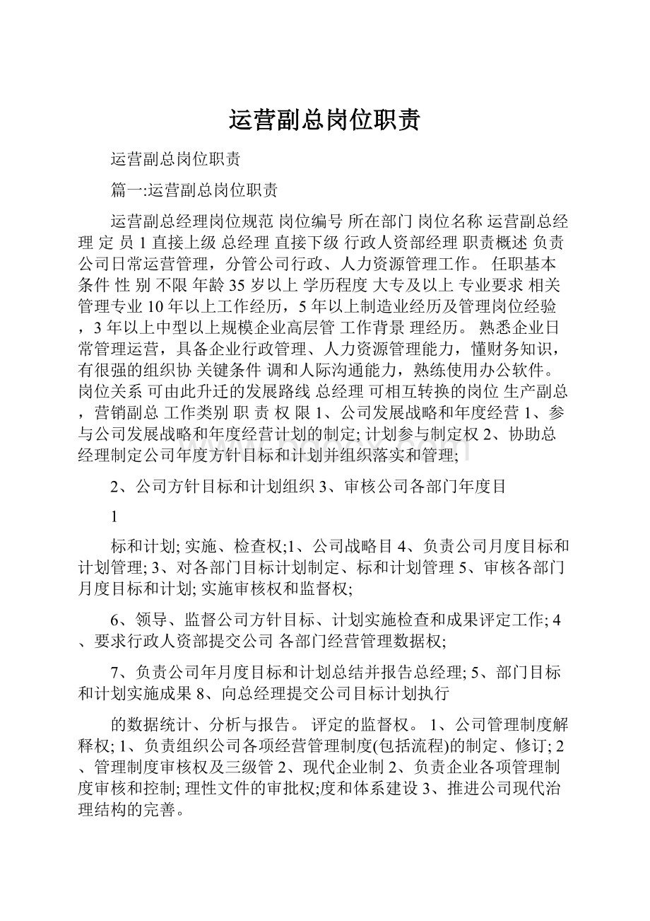 运营副总岗位职责.docx_第1页