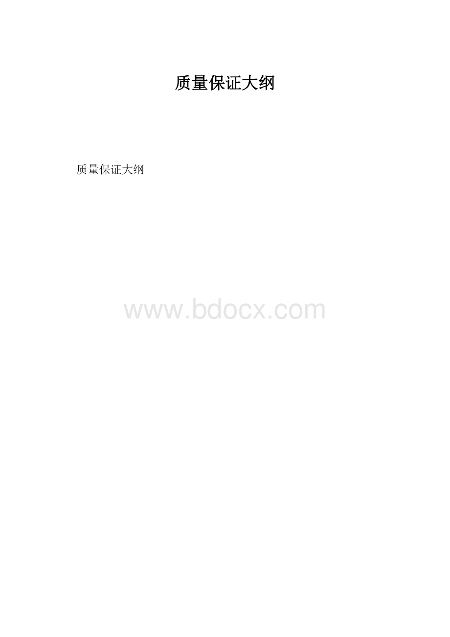 质量保证大纲.docx