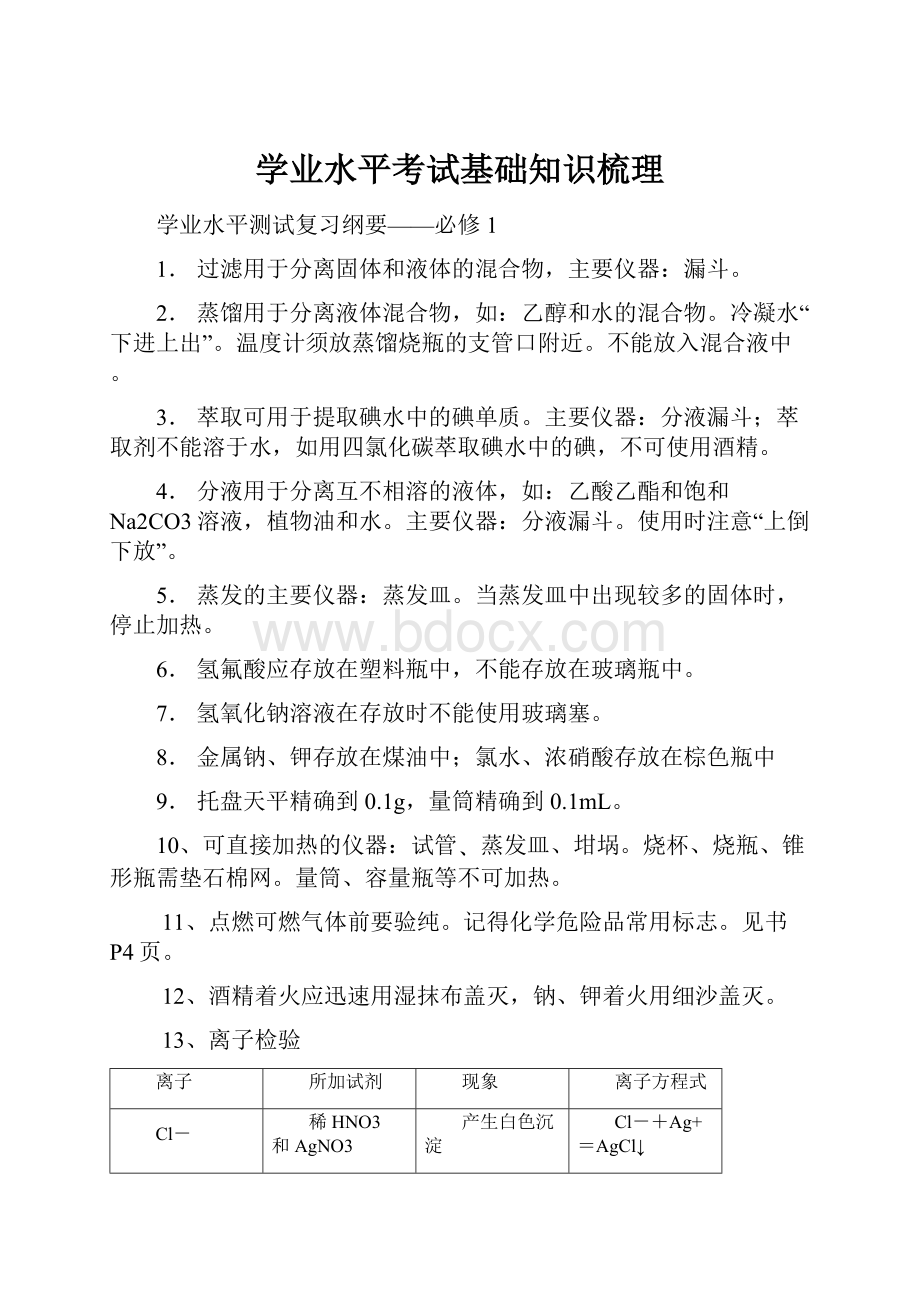 学业水平考试基础知识梳理.docx