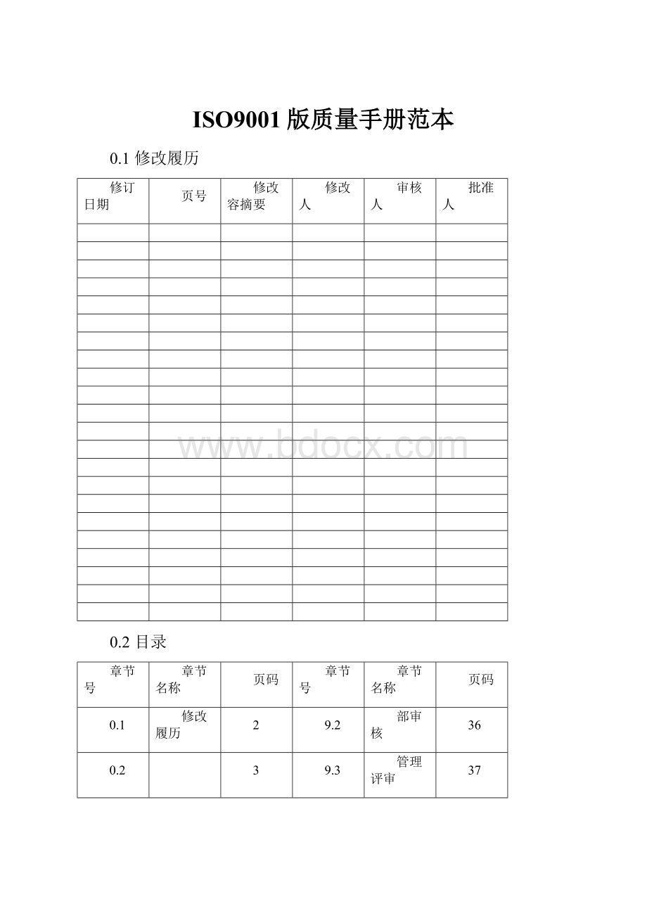 ISO9001版质量手册范本.docx