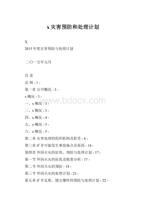 x灾害预防和处理计划.docx
