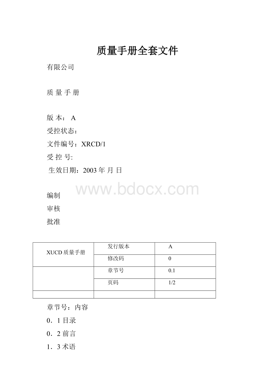 质量手册全套文件.docx