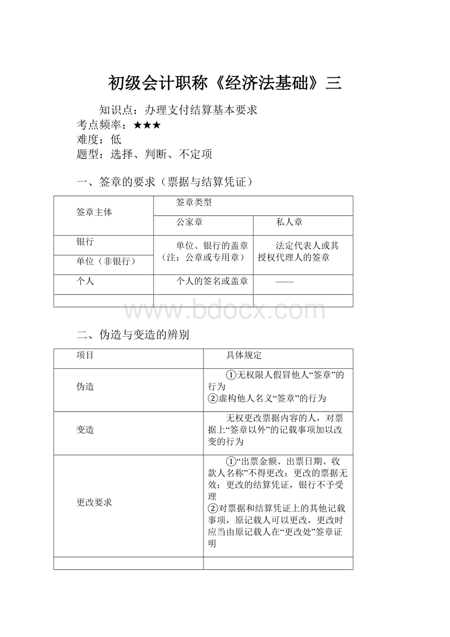 初级会计职称《经济法基础》三.docx_第1页