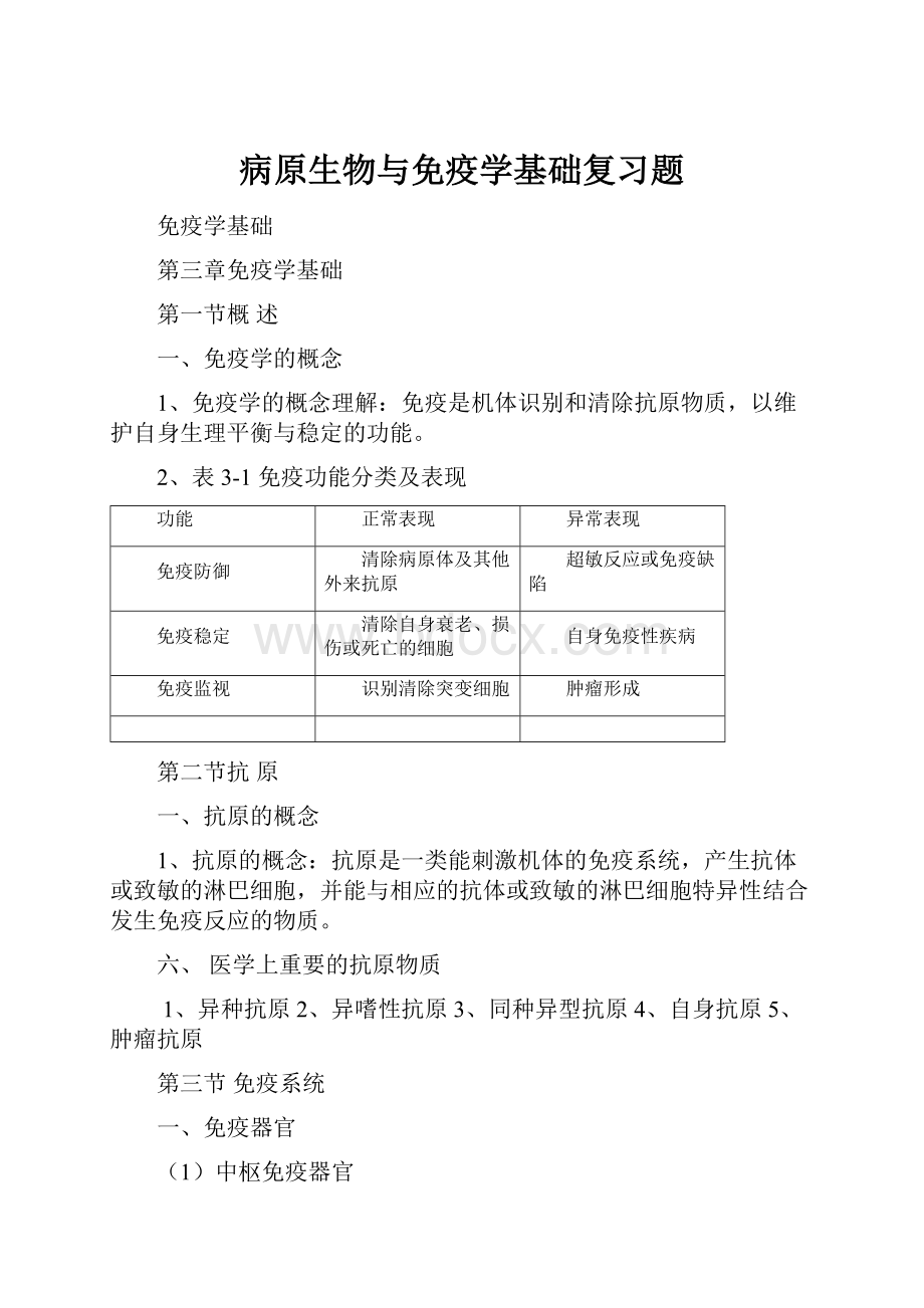 病原生物与免疫学基础复习题.docx