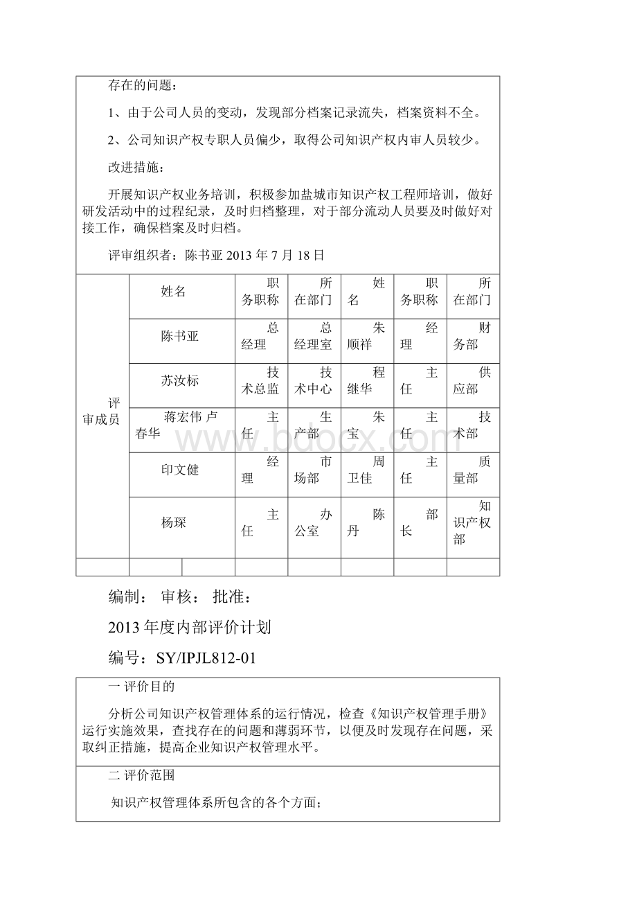 知识产权管理评估与内部审核记录.docx_第3页