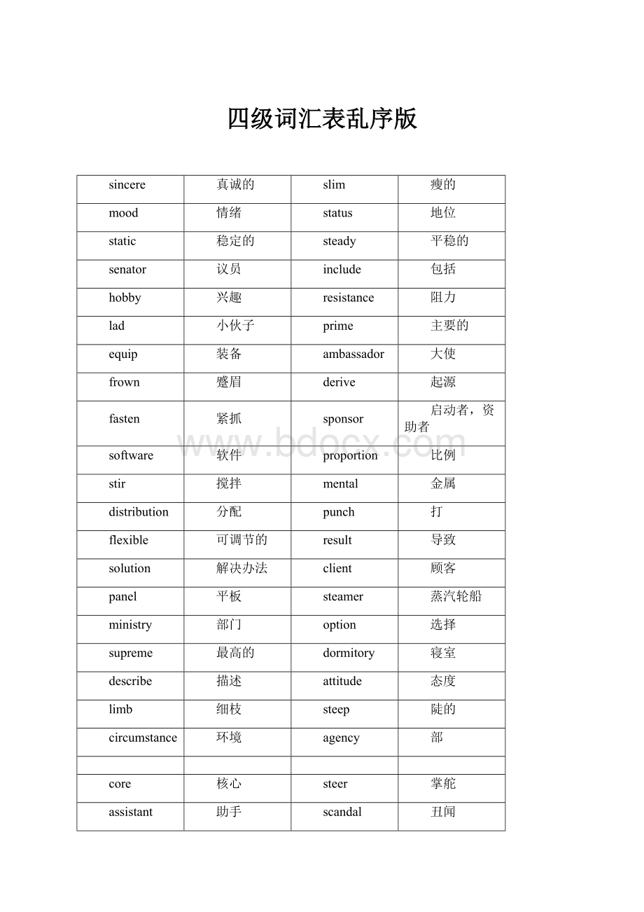 四级词汇表乱序版.docx