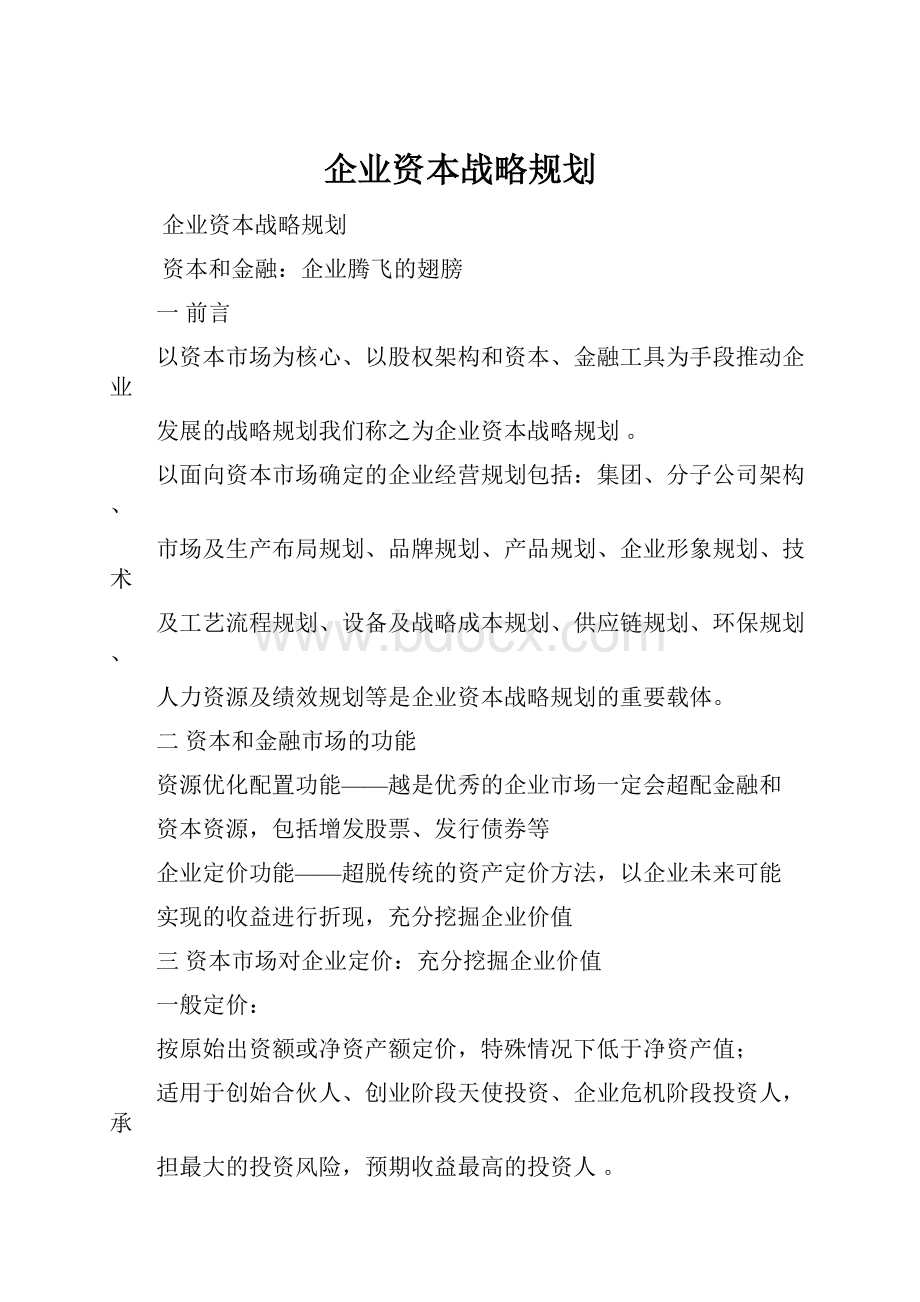 企业资本战略规划.docx