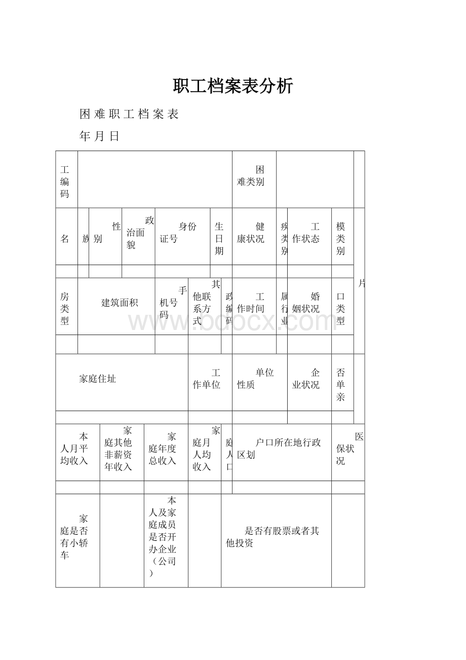 职工档案表分析.docx_第1页