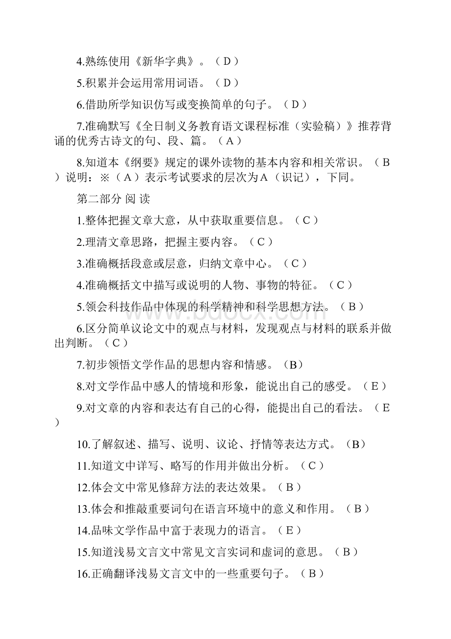 安徽省初中学业水平考试纲要语 文.docx_第3页