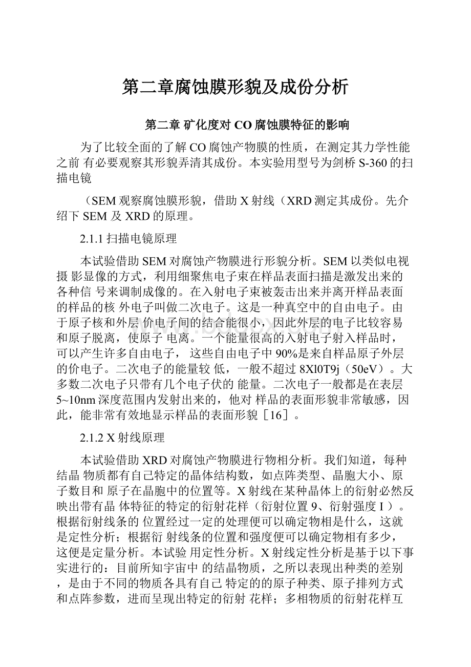 第二章腐蚀膜形貌及成份分析.docx