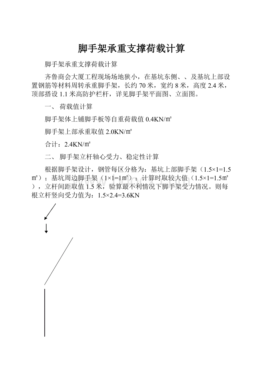 脚手架承重支撑荷载计算.docx