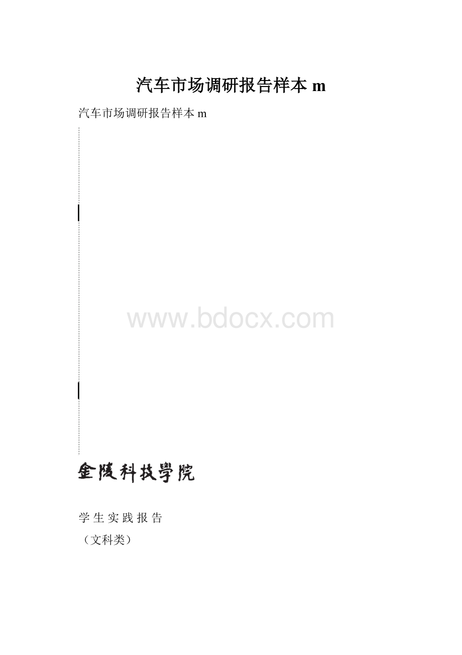 汽车市场调研报告样本m.docx_第1页