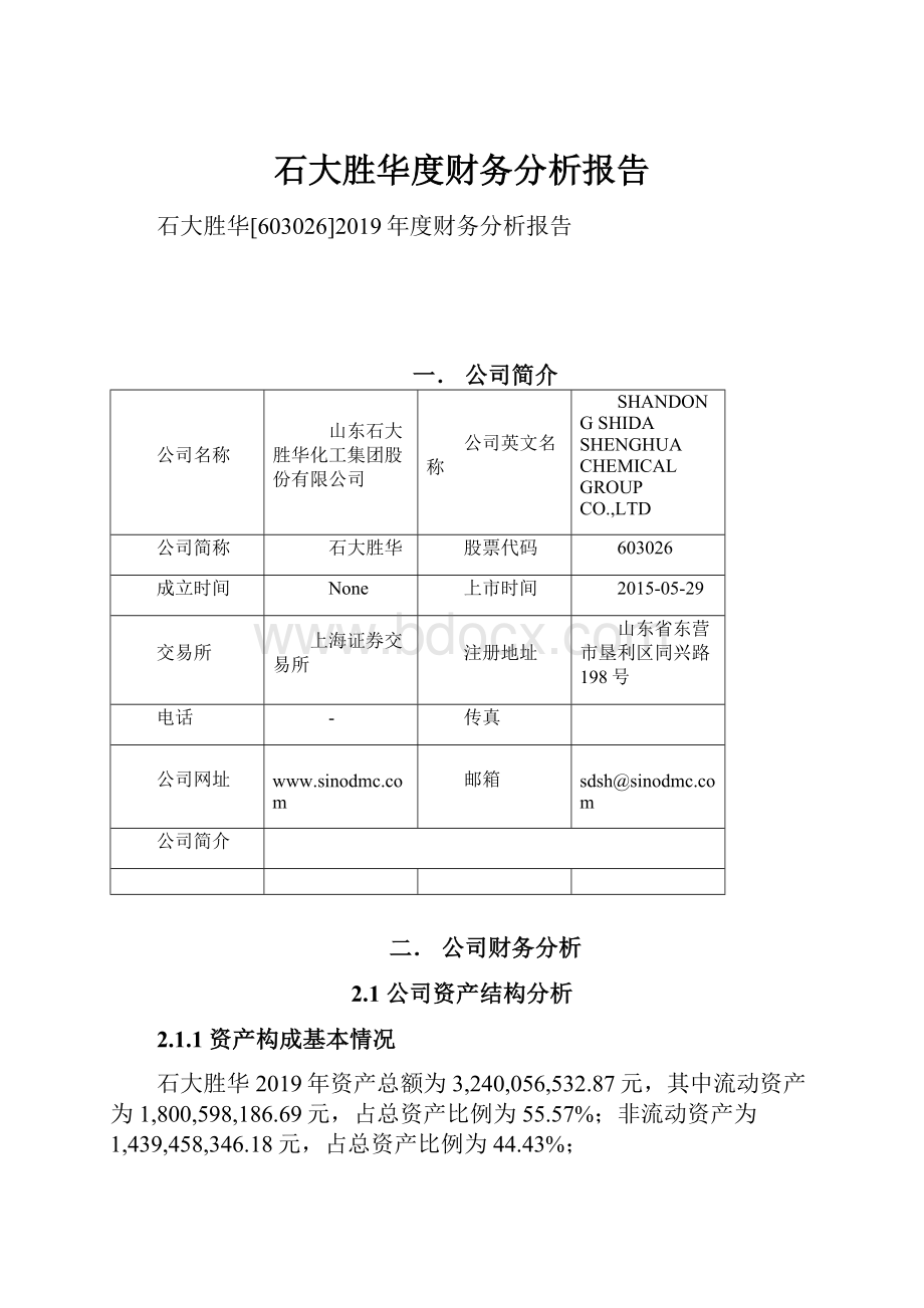 石大胜华度财务分析报告.docx