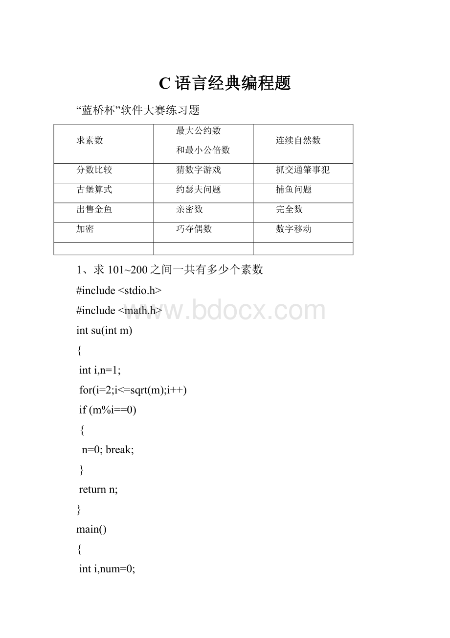 C语言经典编程题.docx