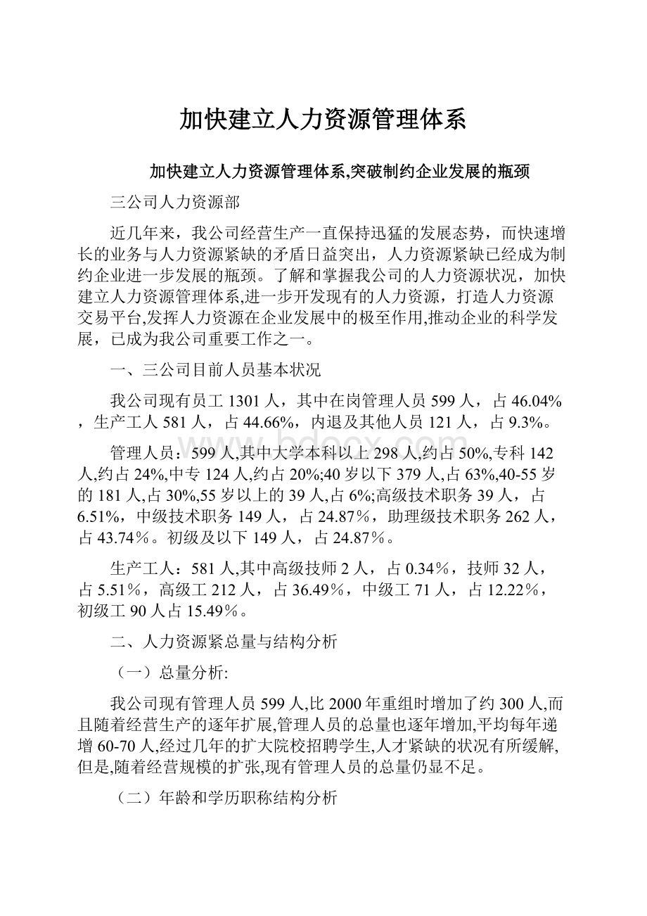 加快建立人力资源管理体系.docx