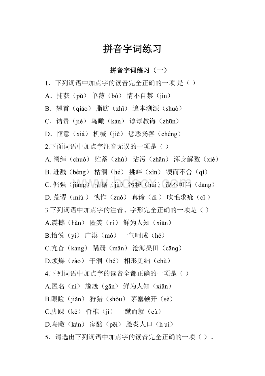 拼音字词练习.docx