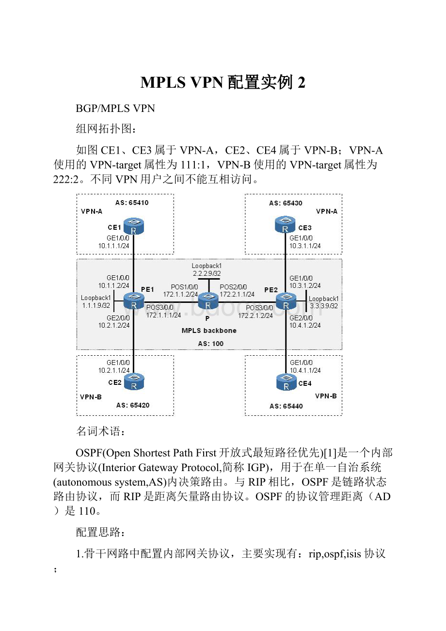 MPLS VPN配置实例2.docx_第1页