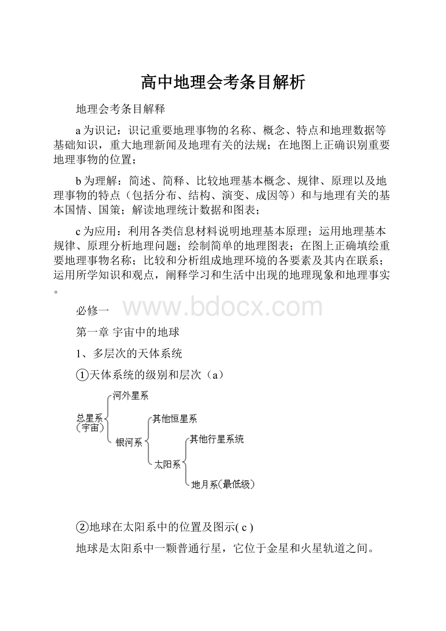 高中地理会考条目解析.docx