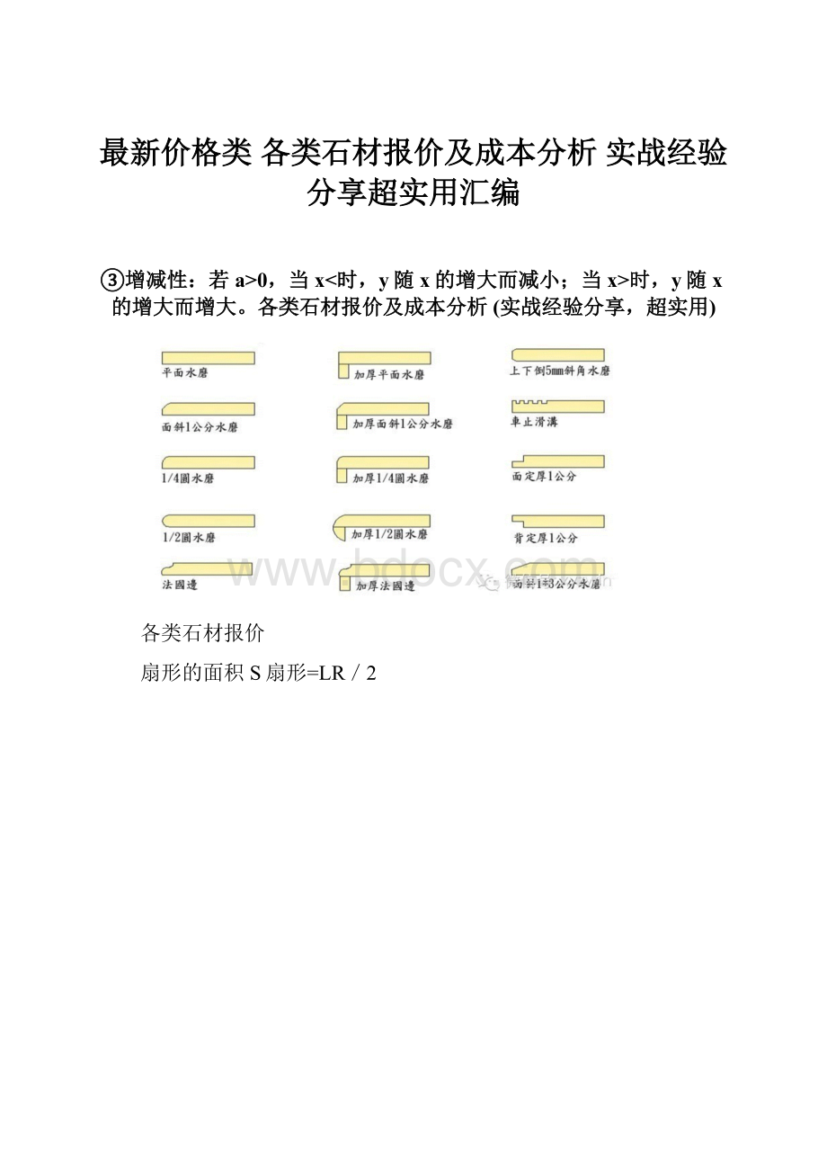 最新价格类 各类石材报价及成本分析 实战经验分享超实用汇编.docx