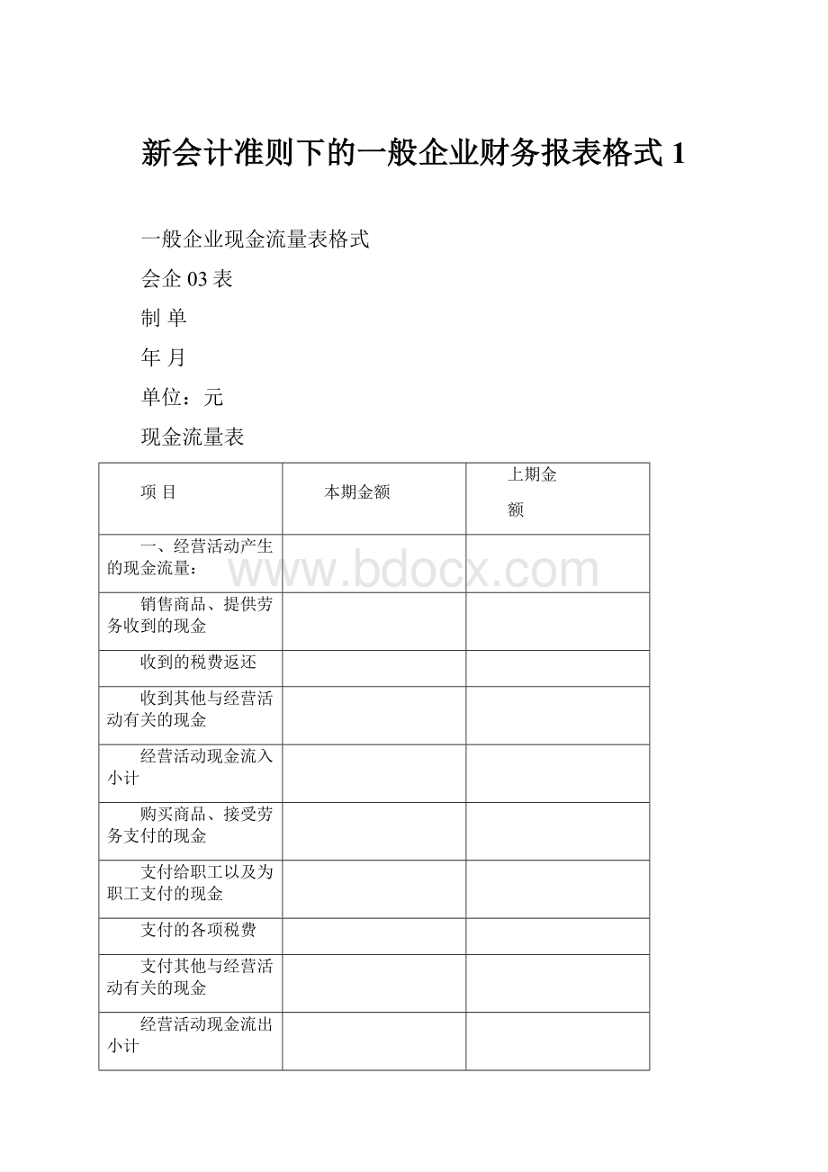 新会计准则下的一般企业财务报表格式1.docx_第1页