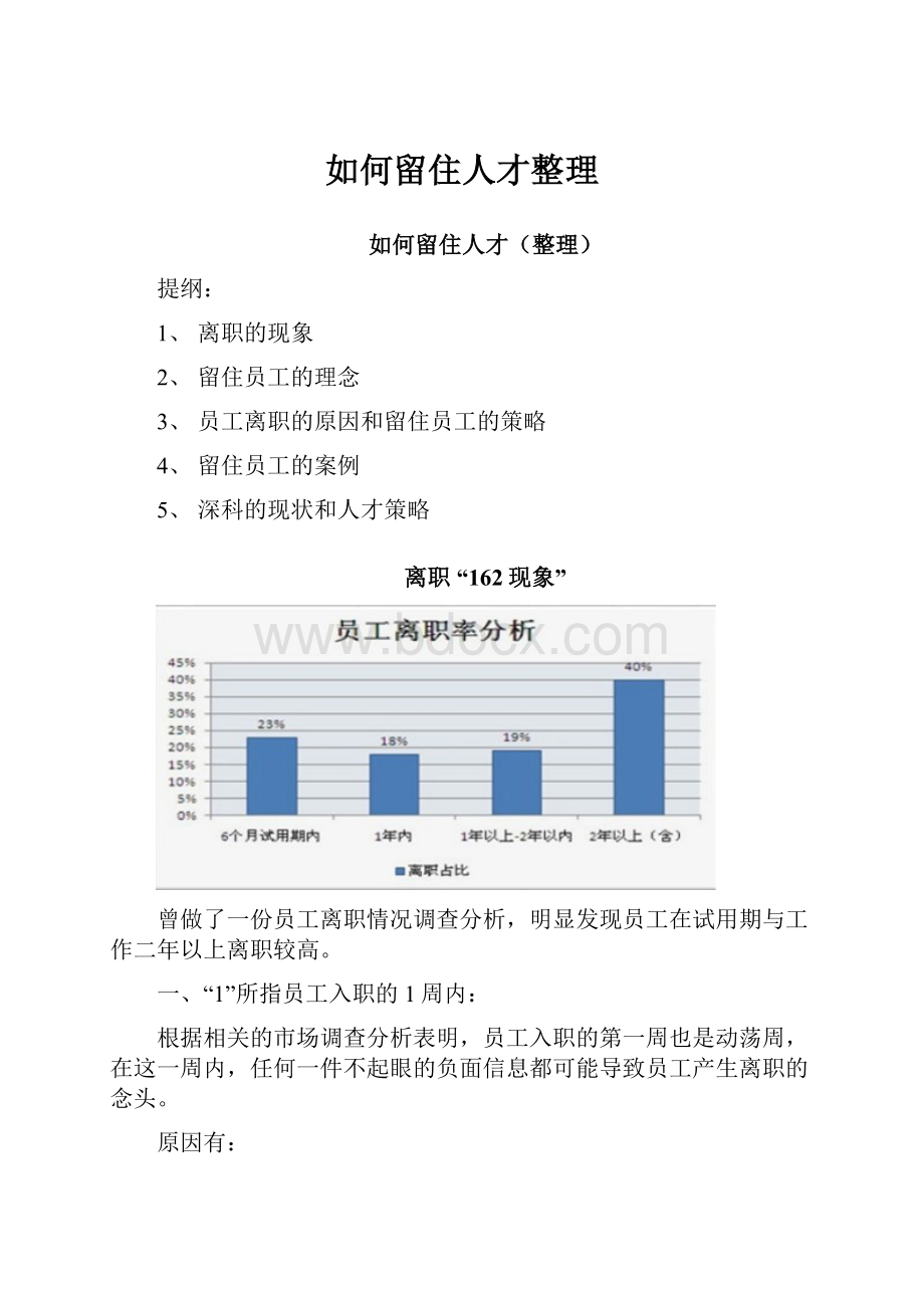 如何留住人才整理.docx