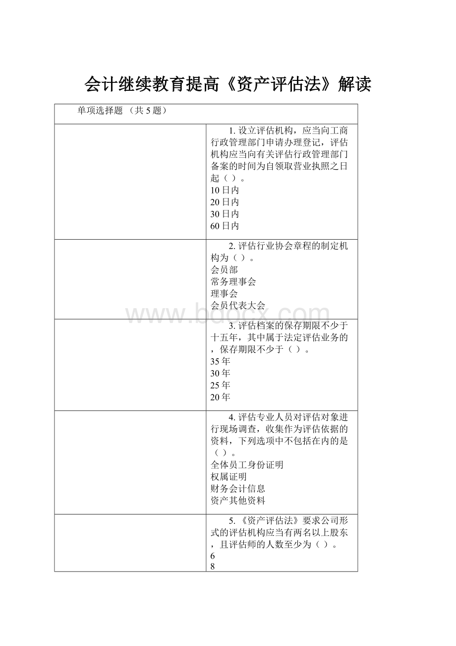 会计继续教育提高《资产评估法》解读.docx