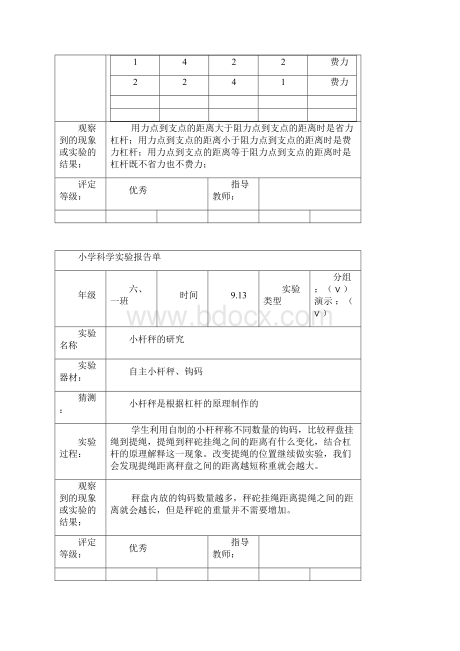 最新科教版六年级上册科学实验报告.docx_第3页