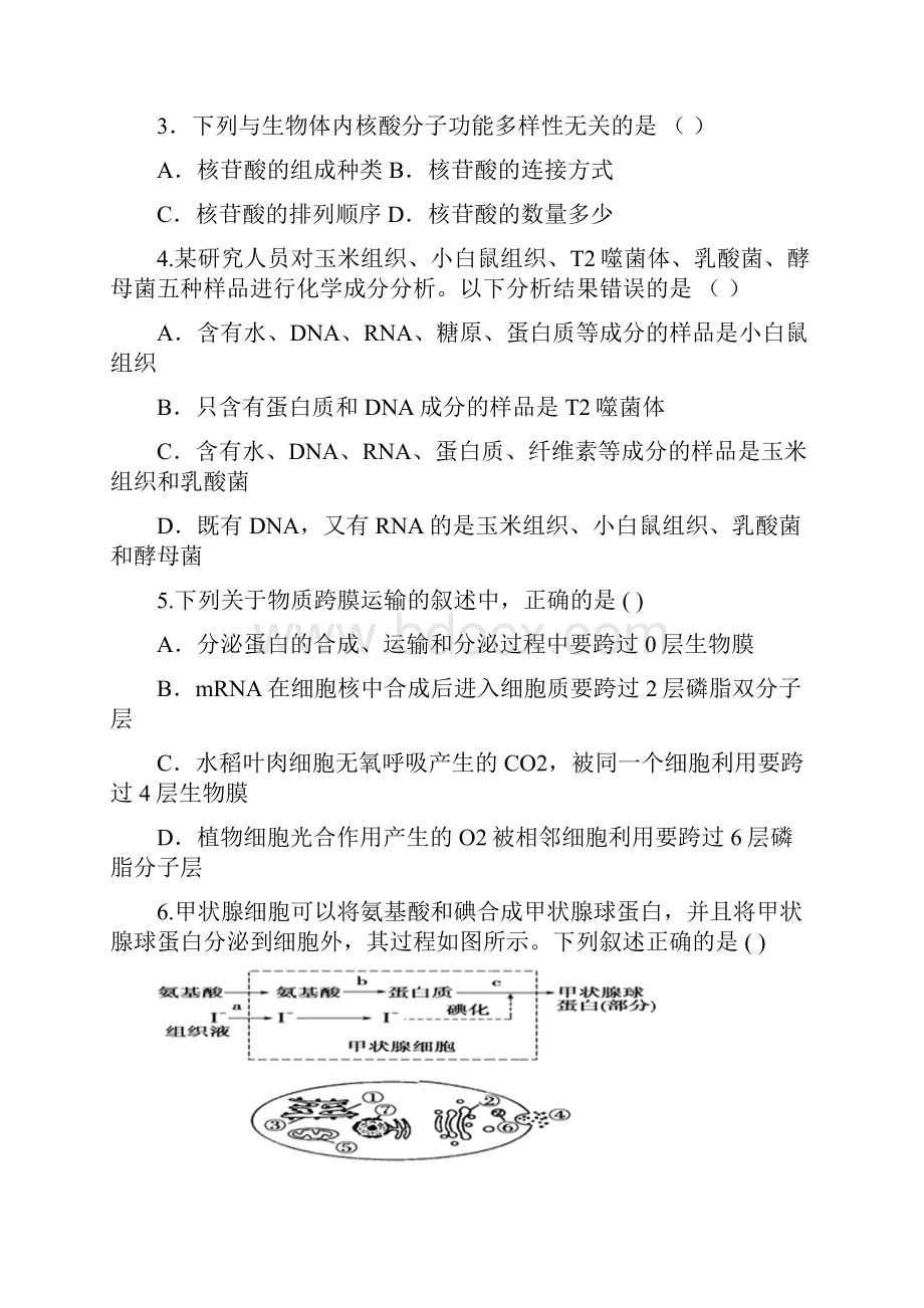 山东省滕州第一中学高三生物上学期月考试题.docx_第2页