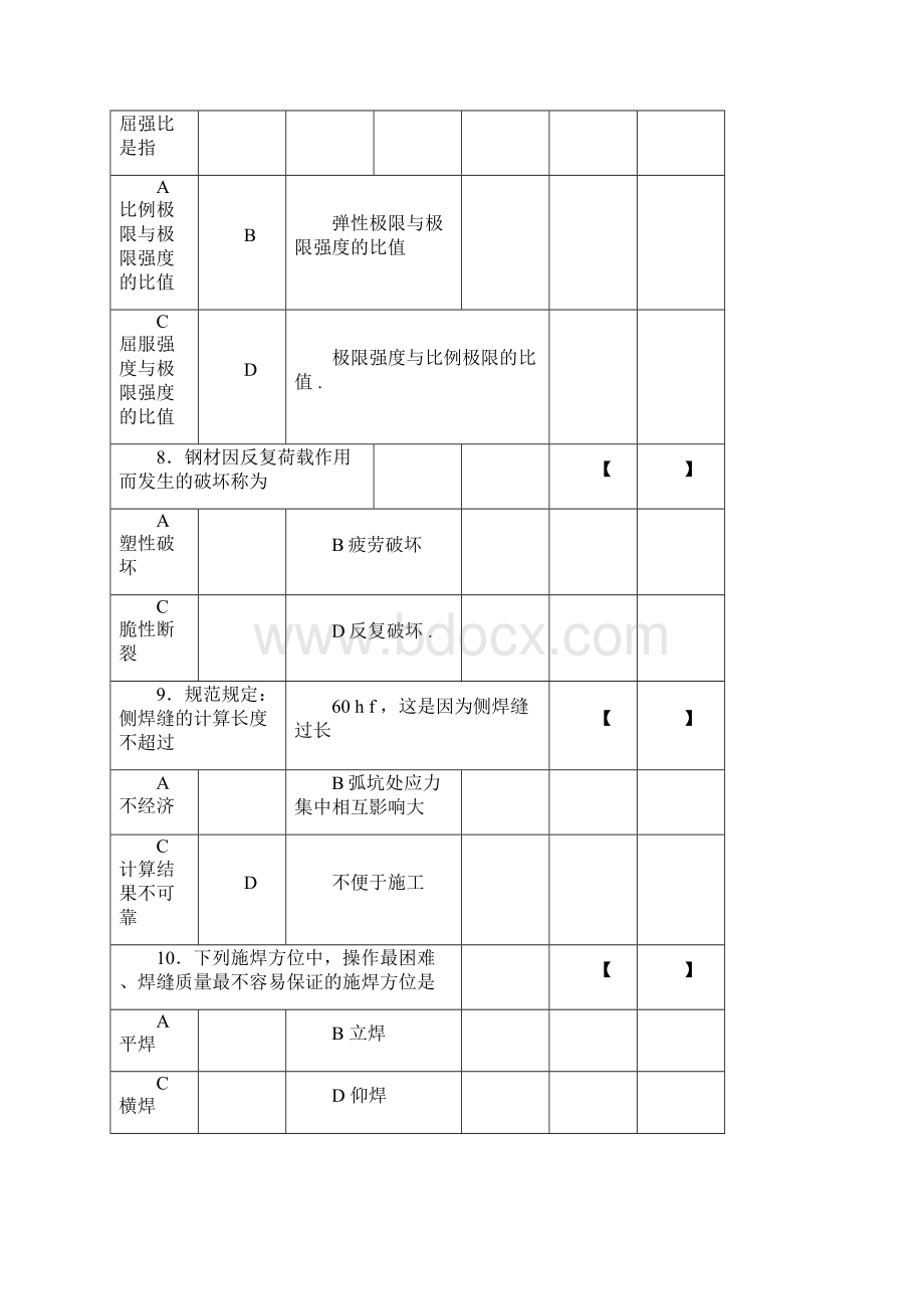 钢结构设计原理题库与标准标准答案doc.docx_第3页