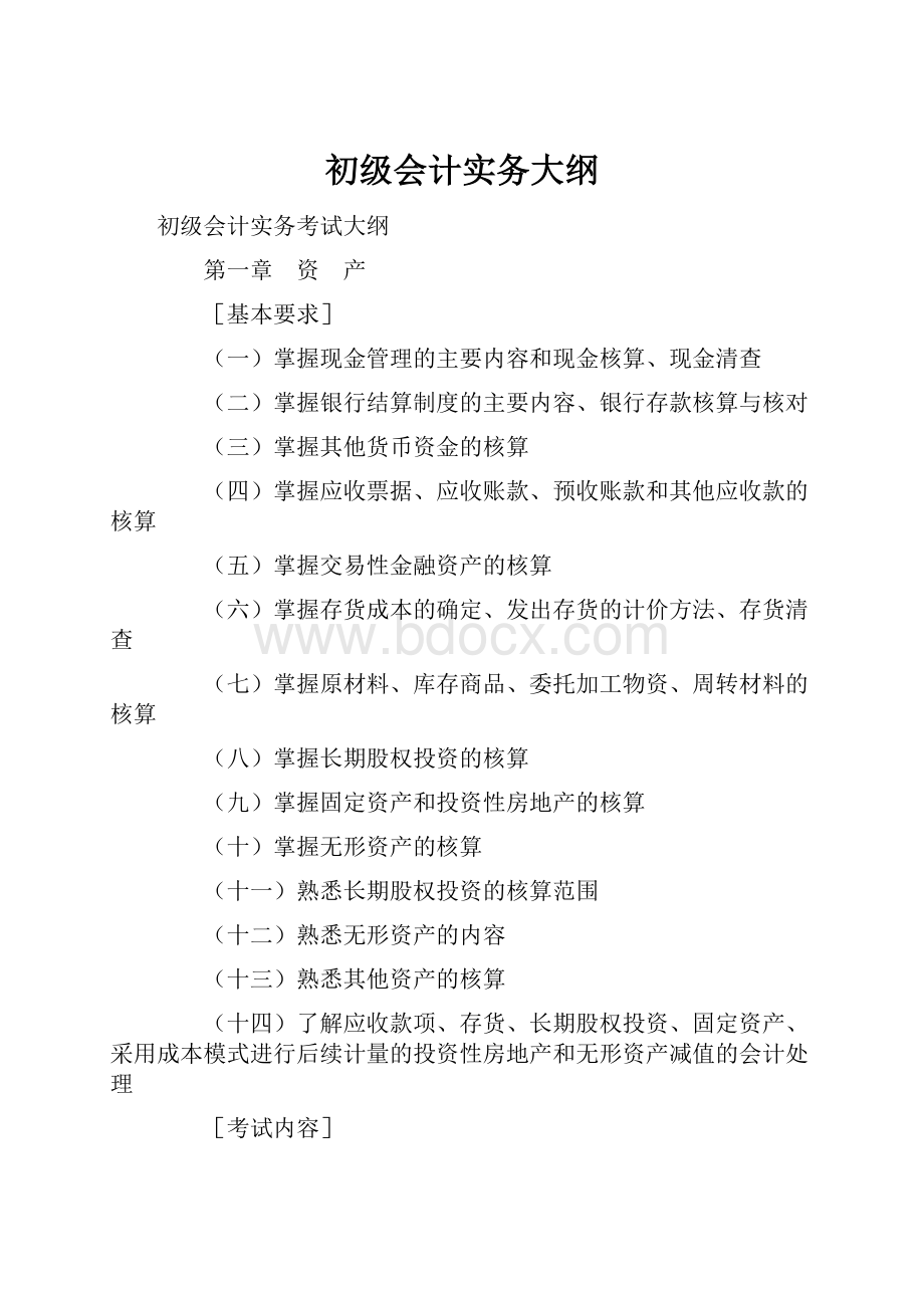 初级会计实务大纲.docx