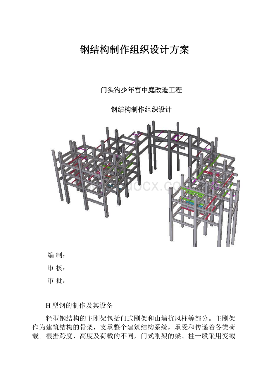 钢结构制作组织设计方案.docx