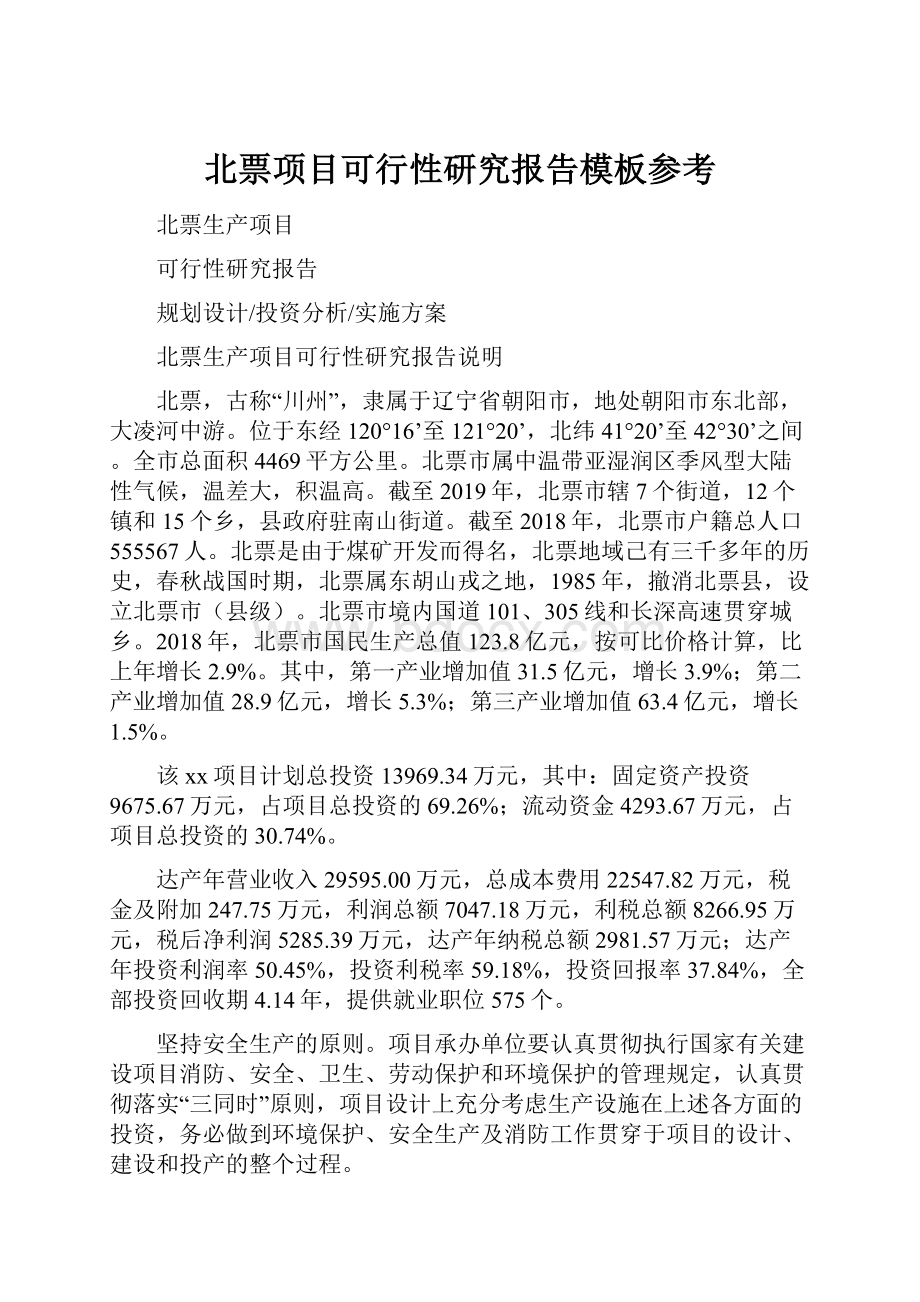 北票项目可行性研究报告模板参考.docx_第1页