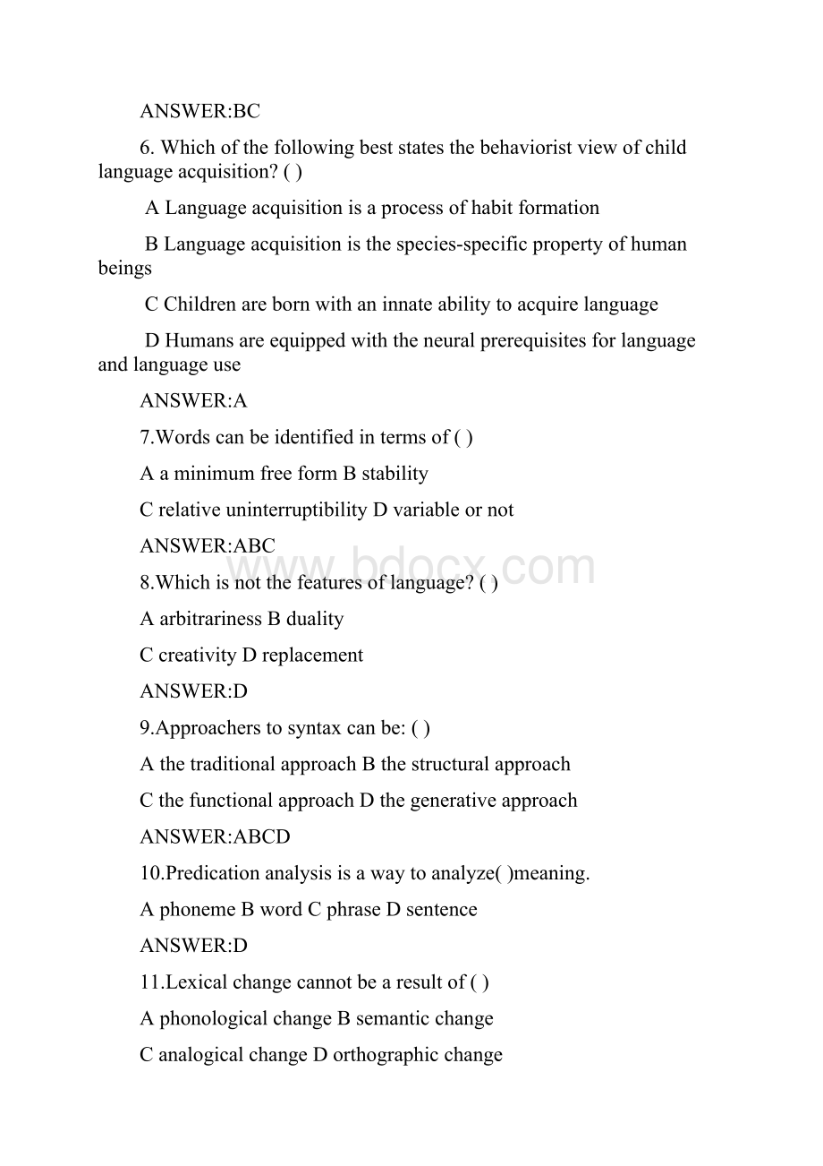 英语语言学试题库.docx_第2页