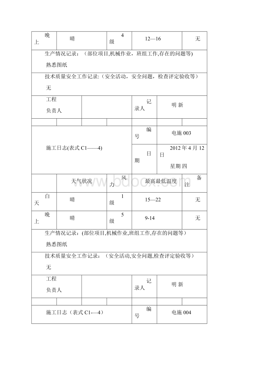 电气施工日志.docx_第2页