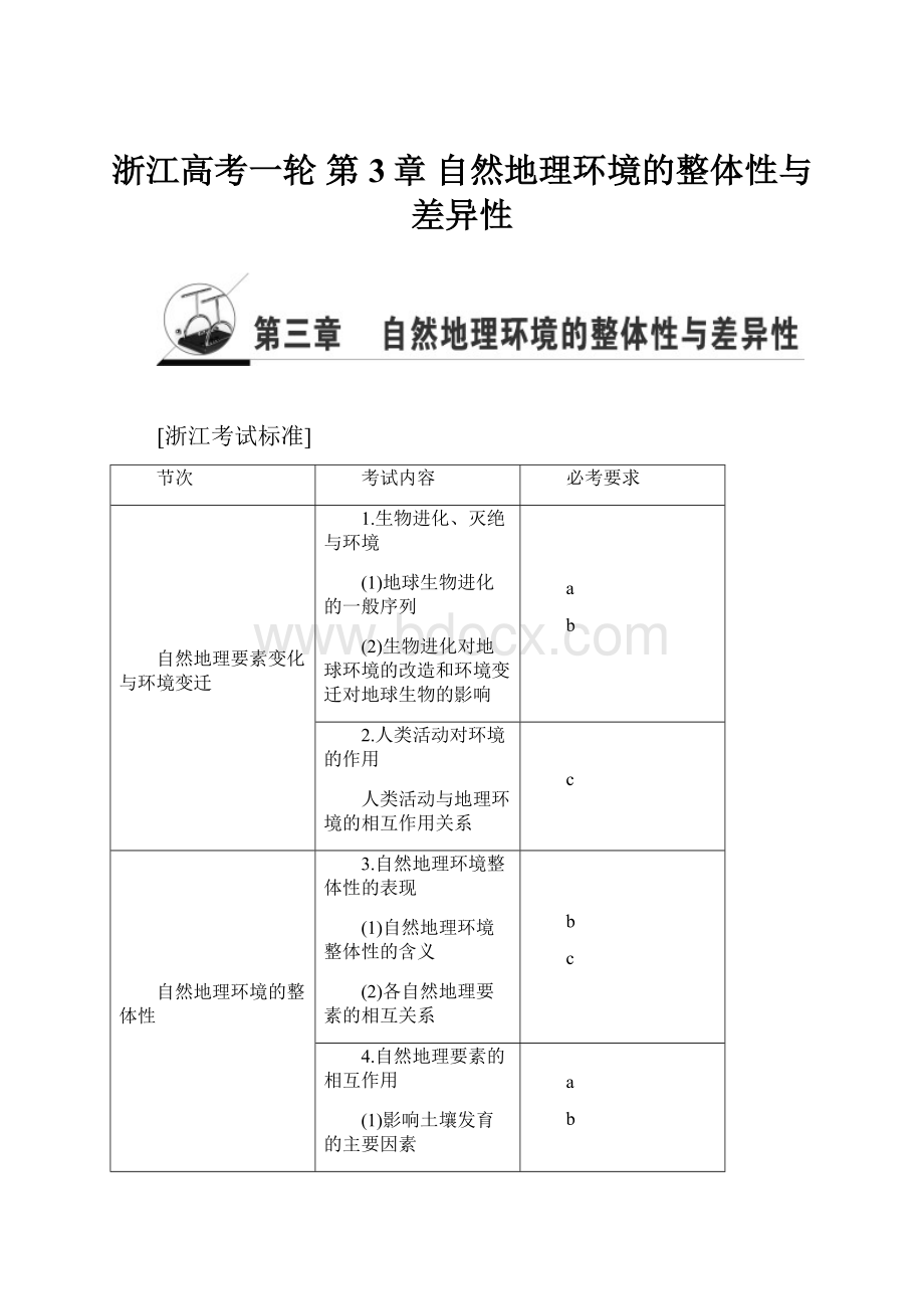 浙江高考一轮 第3章 自然地理环境的整体性与差异性.docx_第1页