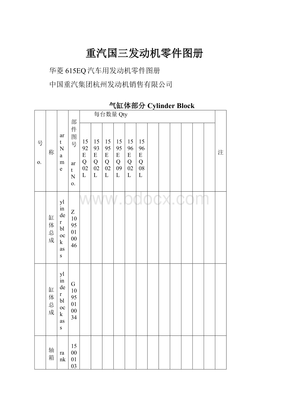 重汽国三发动机零件图册.docx