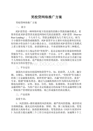 笑校贷网络推广方案.docx