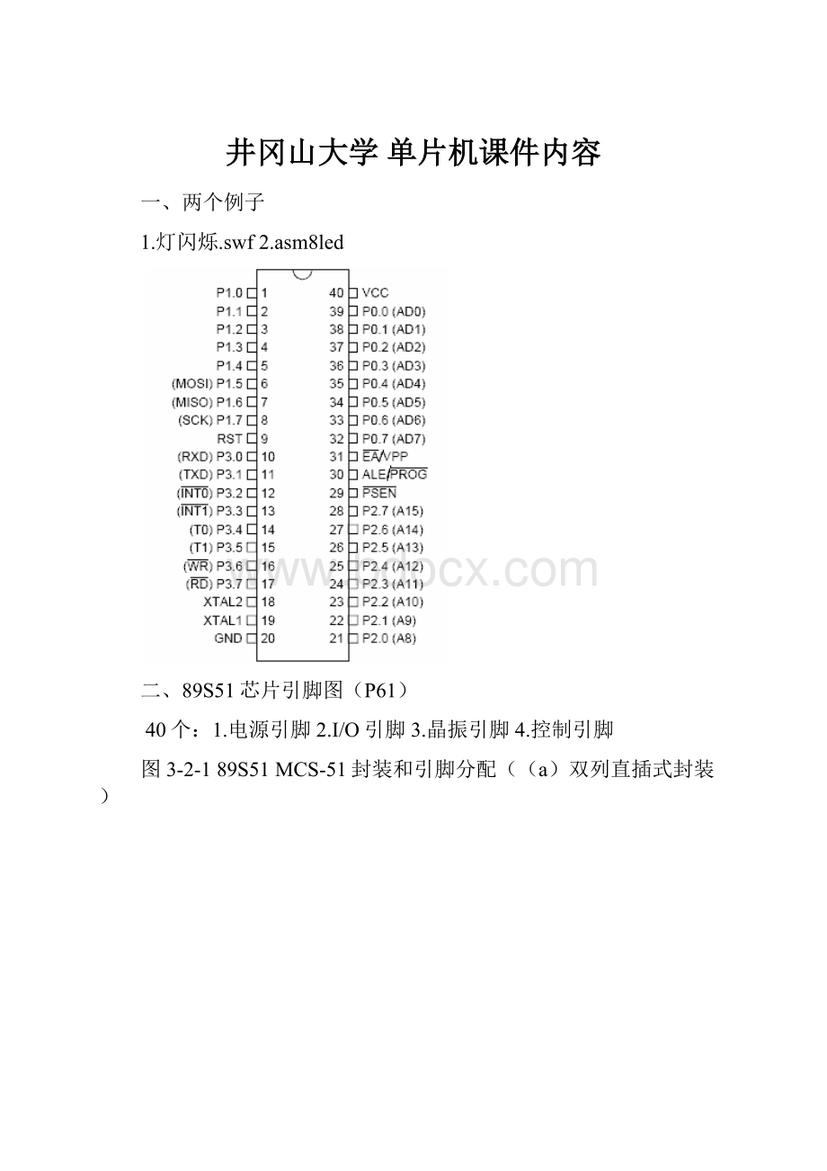 井冈山大学 单片机课件内容.docx