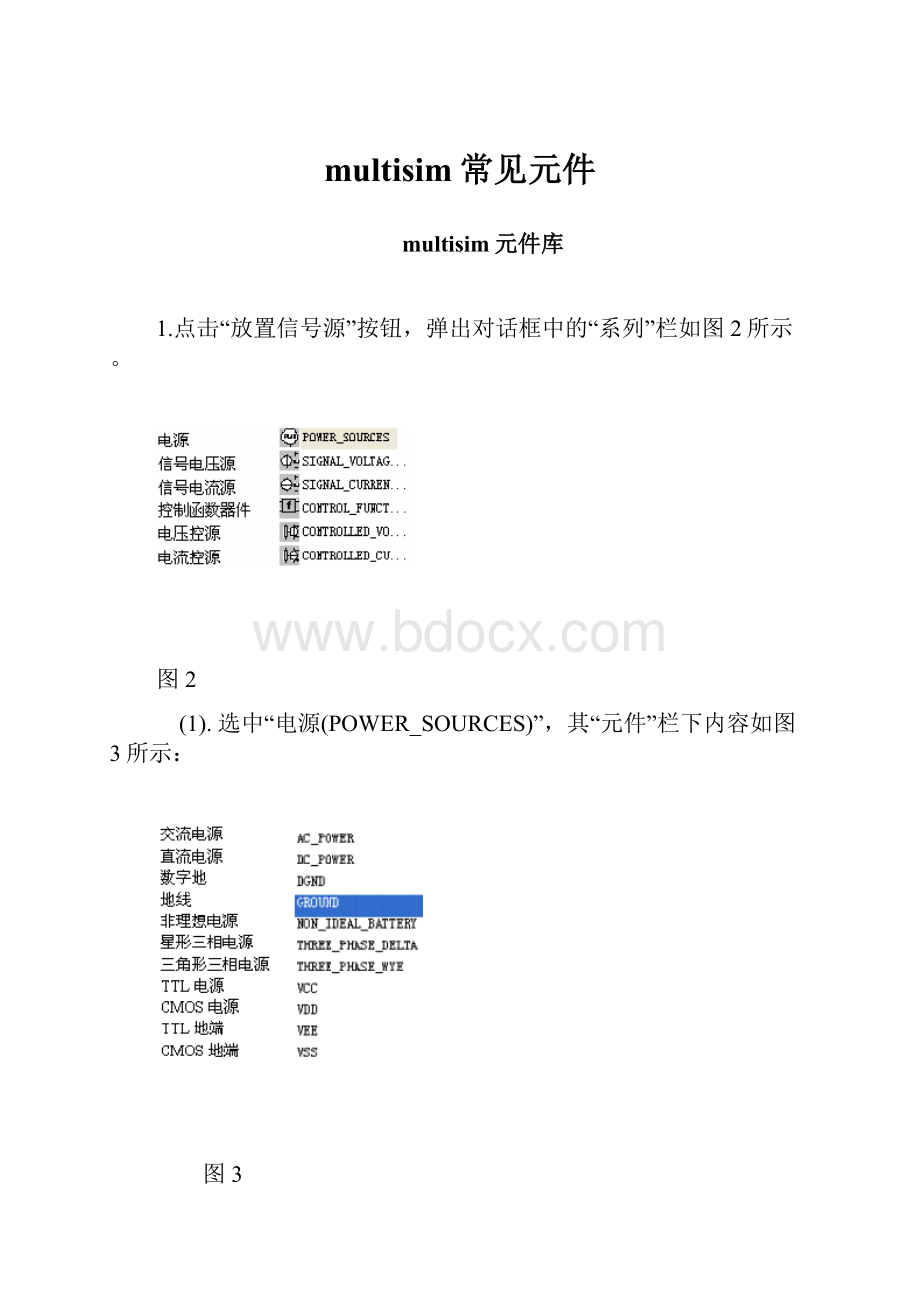 multisim常见元件.docx