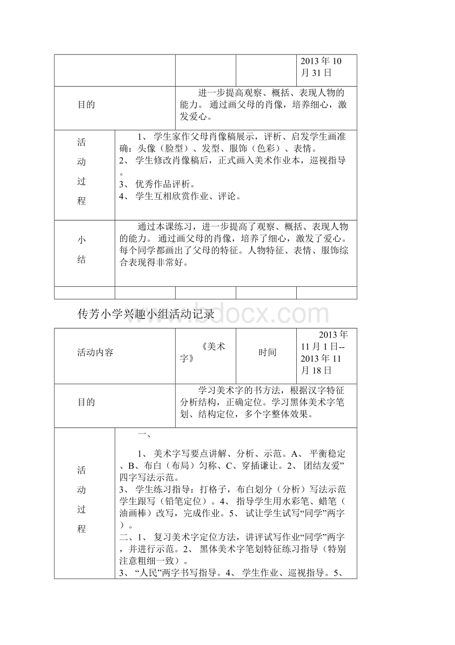 小学美术兴趣小组活动记录4.docx_第3页