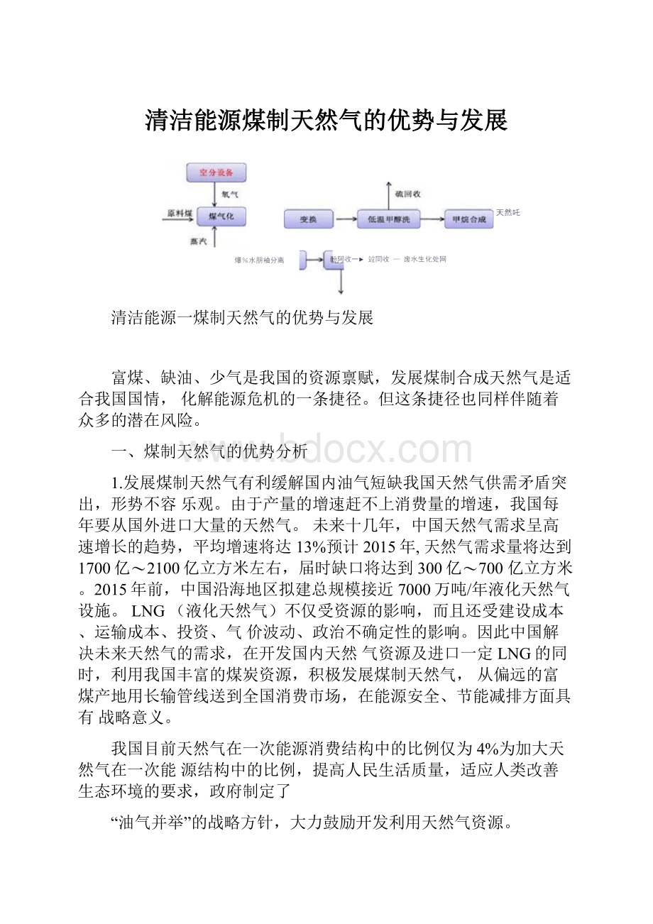 清洁能源煤制天然气的优势与发展.docx