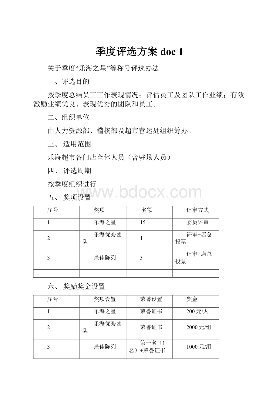 季度评选方案doc 1.docx